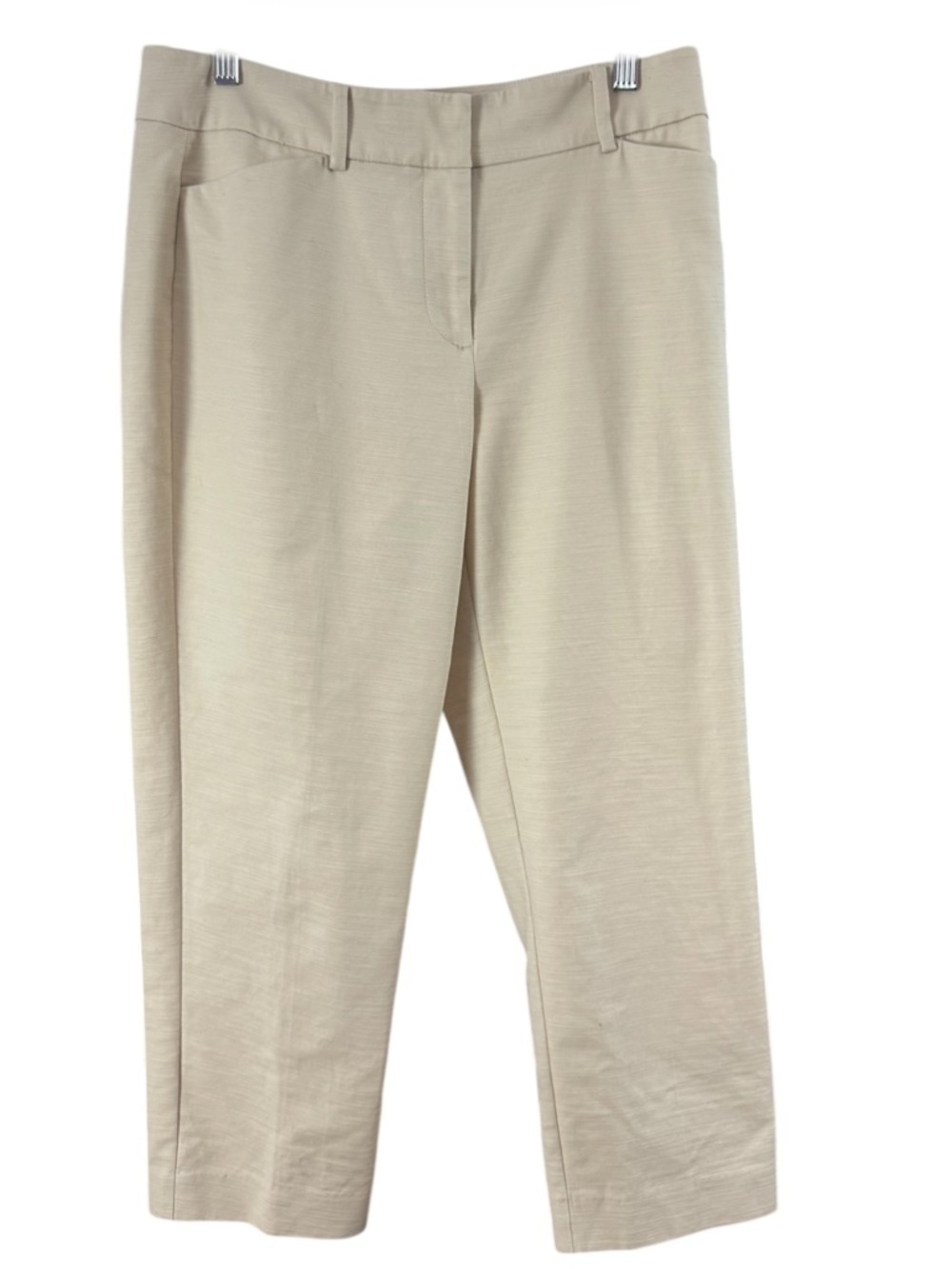 Ann Taylor Curvy Ankle Pants Cream Size 6 Cotton